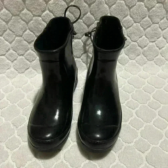 Sperry Walker Turf Rain Boot Black Womens Size 6 Waterproof Bow Tie Outdoor - Picture 3 of 10